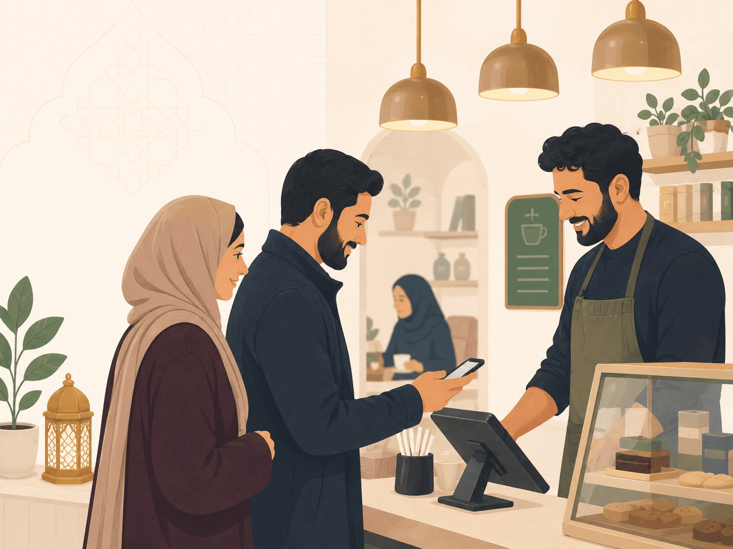 Barakah members using a digital member benefit at a local business